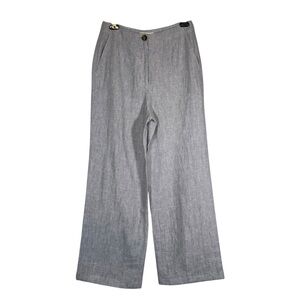 BODEN Eldon 100% Linen Wide Leg Trousers In Squirrel Grey Womans US Sz 4R